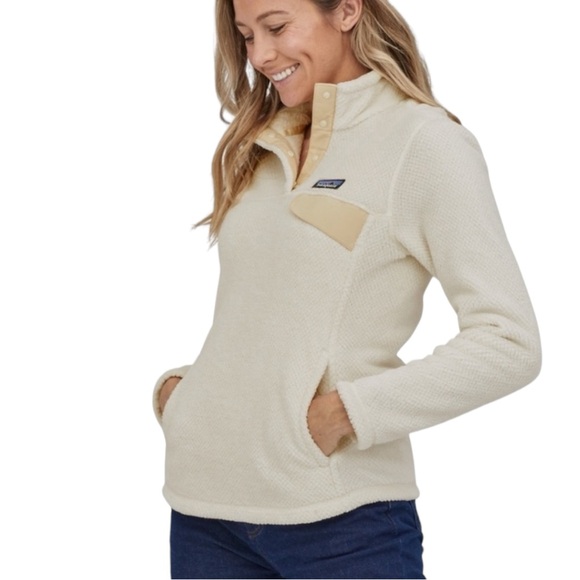 Patagonia Sweaters - PATAGONIA Re-Tool Snap-T Fleece Pullover in Ivory Size Medium